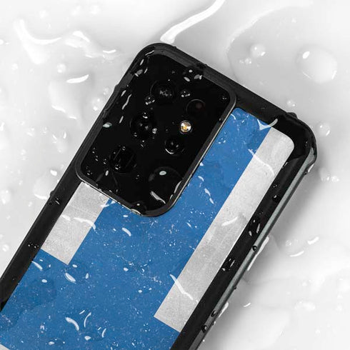 Finland Flag Distressed Galaxy S24 Ultra Waterproof Case